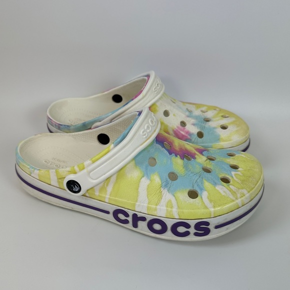 Crocs Bayband Original Clog Women’s 11 Men’s 9 Pastel Tie Dye‎ Colorful Shoes - Picture 1 of 7
